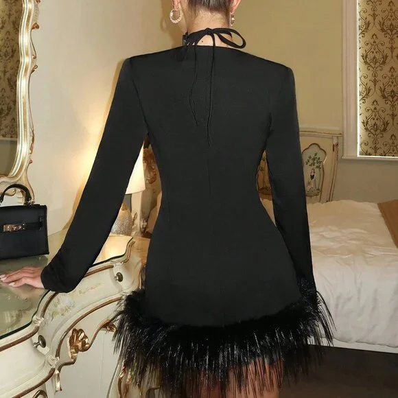 Black Classic Women's Long Sleeve Double-Breasted Blazer - Picture 2 of 7